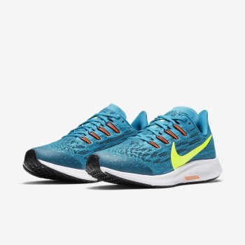 Nike Air Zoom Pegasus 36 - Nagyobb Gyerek Futócipő - Kék/Fekete/Piros/Citrom